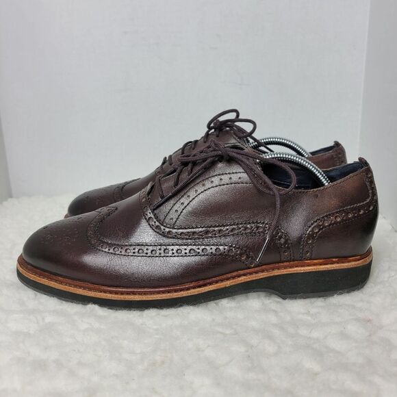 Cole Haan Grand OS Mens Shoes Size 10M Brown Leather Wingtip Oxford C31330